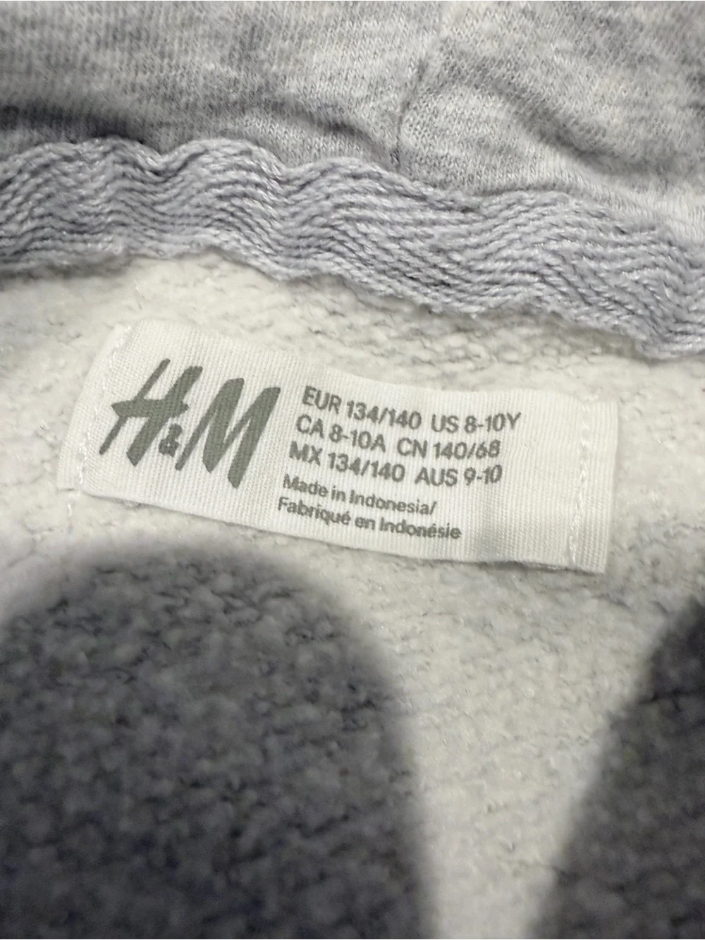 H&M Light Gray Hoodie with Leopard and Floral Graphic